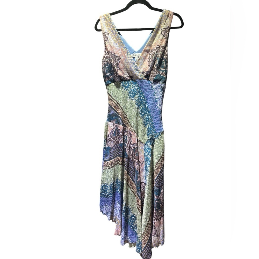 Dressbarn Blue and Purple Asymmetrical Sundress